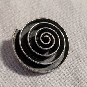 Vintage Yudit Taxco Modernist Sterling Silver Spiral Brooch or Pendant